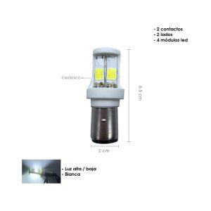 BOMBILLO LED CERAMICO 4 MODULO LED/2 LADOS BA20D SY-LEDDP0117