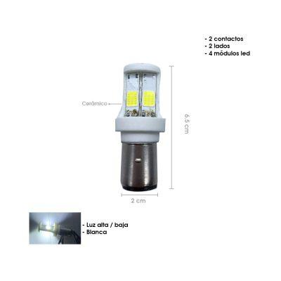 BOMBILLO LED CERAMICO 4 MODULO LED/2 LADOS BA20D SY-LEDDP0117