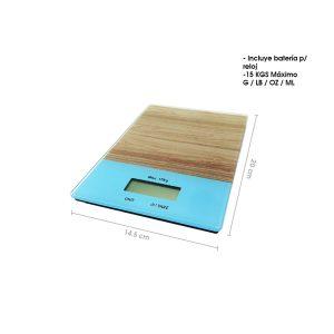 BALANZA ELECTRONICA P/COCINA VIDRIO 15 KGS XY-8078