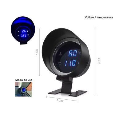 MEDIDOR DE TEMPERATURA  Y VOLTAJE F1101 SOBREPONER LUZ AZUL (KX775-33)