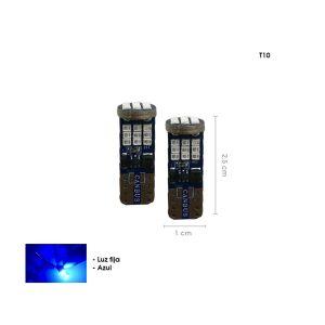 BOMBILLO 27 LED T10 AZUL 2 PCS 2016T10