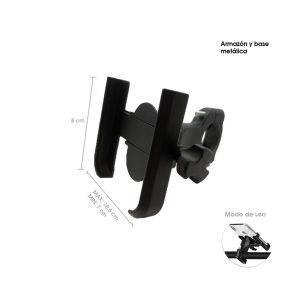 PORTA CELULAR METALICO P/MOTO NEGRO AL TIMON CD-3301