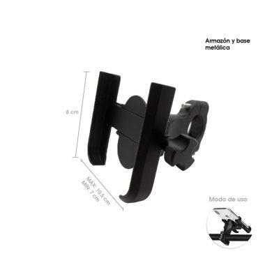 PORTA CELULAR METALICO P/MOTO NEGRO AL TIMON CD-3301