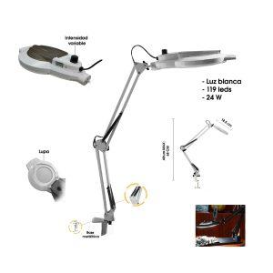 LUPA CON LAMPARA LED 110V-220V 105CM 24W BLANCO L-072B