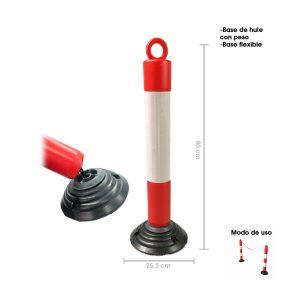 POSTE DE SEGURIDAD REFLECTIVO BASE FLEXIBLE 80CM 4581A-7