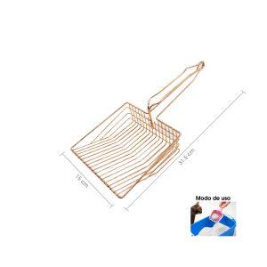 PALA METALICA RECOGEDORA P/ARENERO DE GATO ROSEGOLD 2626-12