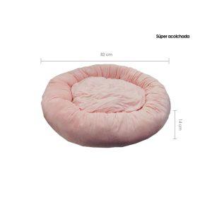 CAMA P/MASCOTA REDONDA ROSADO 36X36X6CM TOP-11781L