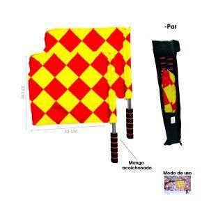 BANDERIN DE ARBITRO AMARILLO CON ROJO 2 PCS 25853-2