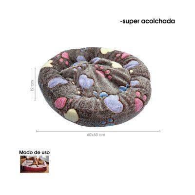 CAMA P/MASCOTA 60X60X13CM REDONDA TALLA L XC015
