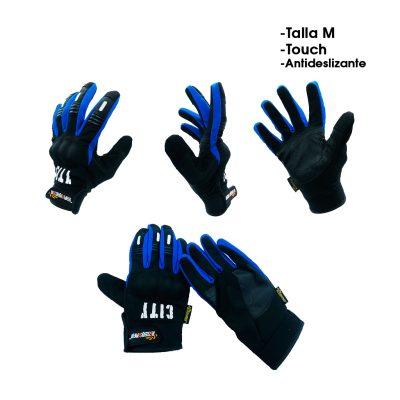 GUANTES P/MOTORISTA TOUCH TALLA M AZUL GST-42