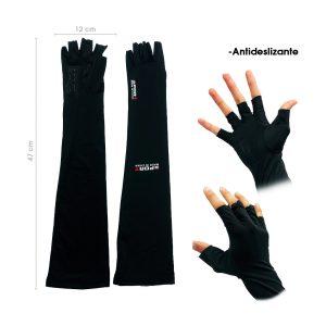 MANGAS P/CICLISTA O MOTORISTA 2PCS BLACK LICRA C/ANTIDESLIZANTE 5824-1