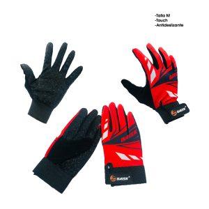 GUANTES P/MOTORISTA/CICLISTA TOUCH NEGRO ROJO 410-15