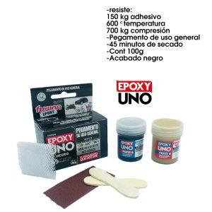 EPOXICO PEGATANKE NEGRO  UNON98 FUSION 100 GRAMOS USO GENERAL 150KG 600 GRADOS