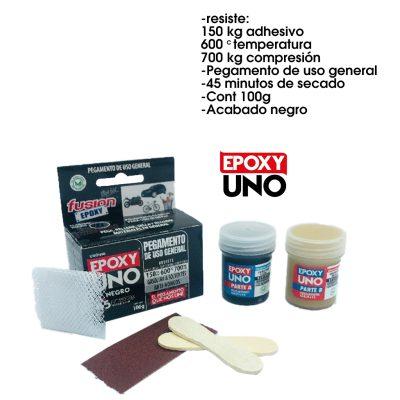 EPOXICO PEGATANKE NEGRO  UNON98 FUSION 100 GRAMOS USO GENERAL 150KG 600 GRADOS