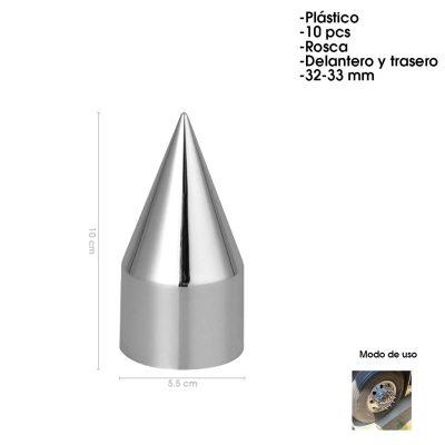 TAPA PERNOS P/BUS 10 PCS 32-33MM ROSCA DELANTERO TRASERO CONICA MULTIPARTES MULTIPARTES 017-024-EV