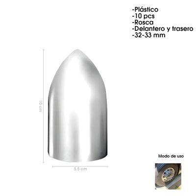 TAPA PERNOS P/BUS 10 PCS ROSCA 32-33 MM BALA DELANTERO TRASERO 017-025-EV