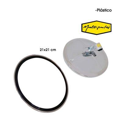 RETROVISOR PLASTICO REDONDO 8" CROMADO MULTIPARTES 2-164 ALETA