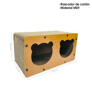 RASCADOR CASA OSITO DOBLE P/GATO NT001A