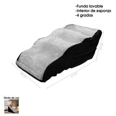 GRADAS P/MASCOTA GRIS 4 ESCALONES ESPONJA GRIS 72X 40CMX50CM 3250-5