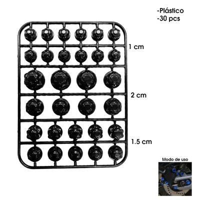 TAPONES P/TORNILLO NEGRO DE MOTO 36 PCS 00340