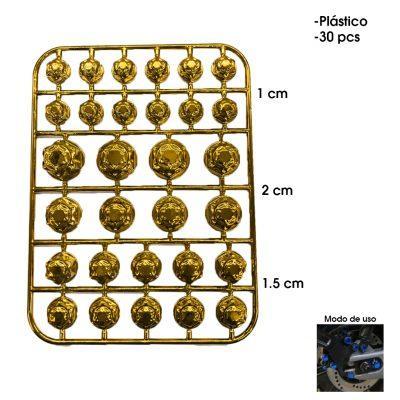 TAPONES P/TORNILLO DORADO DE MOTO 36 PCS 00340