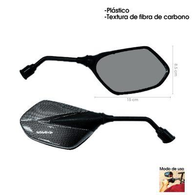 RETROVISORES P/MOTO CARBON 2 PCS 5669-6