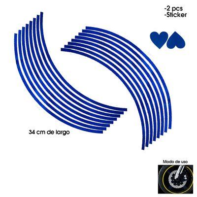STICKER P/ARO MOTO AZUL C/CORAZÓN 5669-9