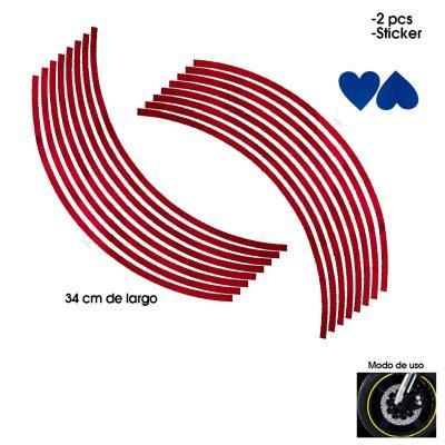 STICKER P/ARO MOTO ROJO C/CORAZÓN 5669-9