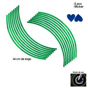 STICKER P/ARO MOTO VERDE C/CORAZÓN 5669-9
