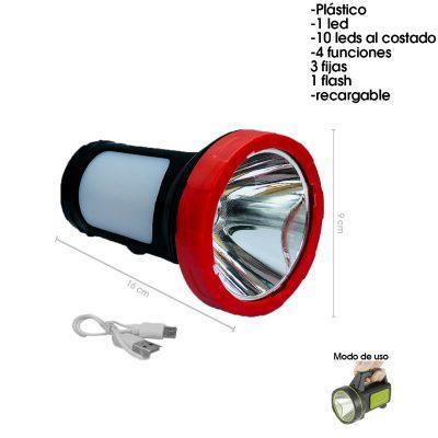 LINTERNA PLASTICA MULTIFUNCIONAL RECARGABLE 1200 MA X503