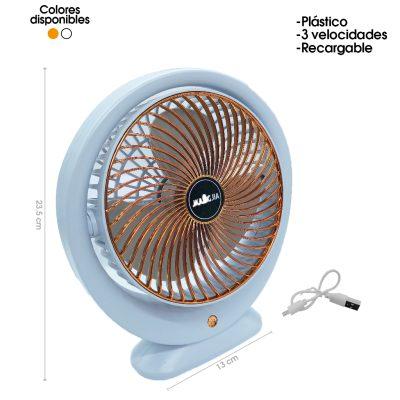 VENTILADOR DE MESA PLASTICO 6 PLG USB RECARGABLE YD-101