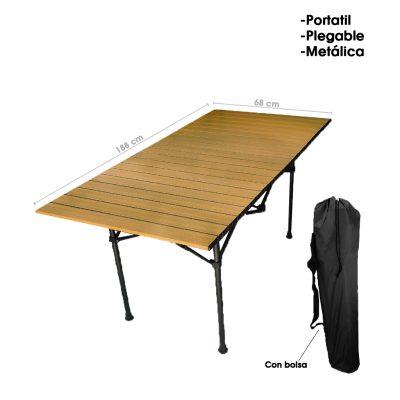 MESA PORTATIL PLEGABLE 118X55X68CM C/BOLSA 2004-120