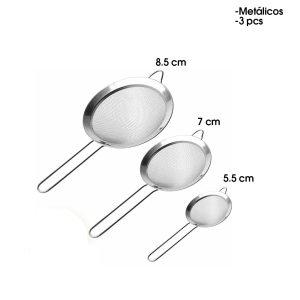 COLADORES METALICOS DE COCINA  5 7 8 PLG 3 PCS 6283-5