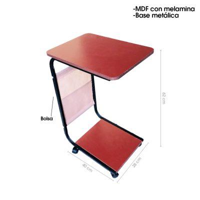 MESA MULTIUSOS C/RUEDAS METALICA/MDF 28X40X62CM 4152-1