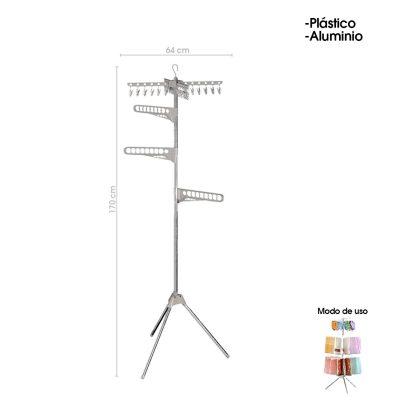 COLGADOR P/ROPA PLASTICO/METALICO 170 CM 4169-9