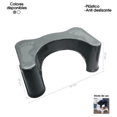 BANCO PLASTICO DE ESTREÑIMIENTO BLANCO Y GRIS 39X22X26CM 4169-13