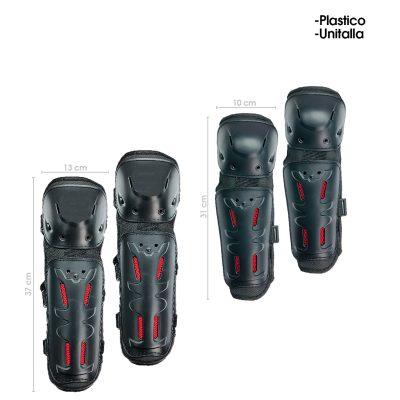 RODILLERAS P/MOTORISTA NEGRO C/ROJO  4 PCS PM-10A