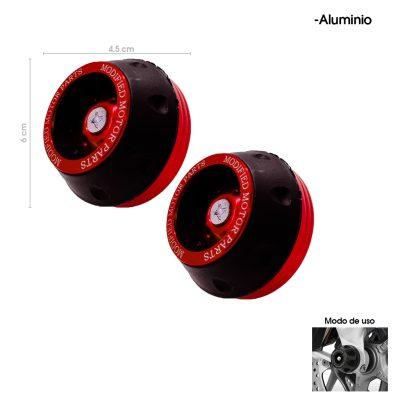 PROTECTOR DE EJE P/MOTO ALUMINIO/PLASTICO ROJO 0126