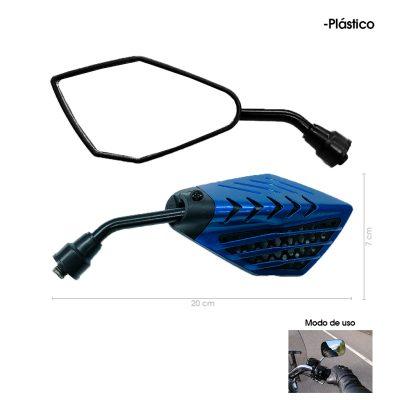 RETROVISORES P/MOTO PLASTICO 2 PCS FRANJAS AZULES 5669-55