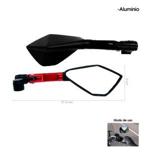 RETROVISORES P/MOTO ALUMINIO 2 PCS ROJO 5669-AA