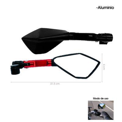 RETROVISORES P/MOTO ALUMINIO 2 PCS ROJO 5669-AA