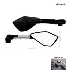 RETROVISORES P/MOTO ALUMINIO 2 PCS SILVER 5669-AA