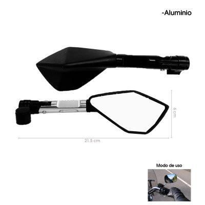 RETROVISORES P/MOTO ALUMINIO 2 PCS SILVER 5669-AA