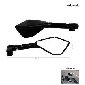 RETROVISORES P/MOTO ALUMINIO 2 PCS NEGRO 5669-AA