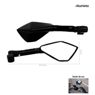 RETROVISORES P/MOTO ALUMINIO 2 PCS NEGRO 5669-AA