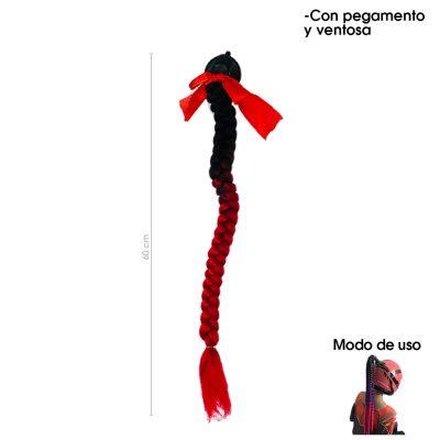 TRENZA DECORATIVA 60 CM PARA CASCO DE MOTO VENTOSA Y PEGAMENTO 5671-3
