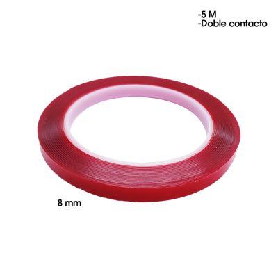 CINTA DOBLE CONTACTO 8MM  ANCHO X 5 METROS TRANSPARENTE CD-262918