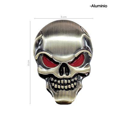 EMBLEMA METALICO CALAVERA BRONCE  8228-2