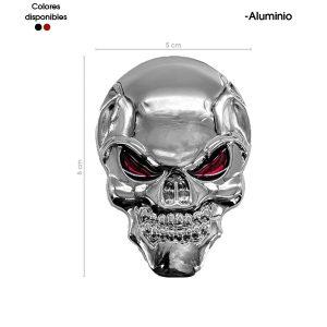 EMBLEMA METALICO CALAVERA CROMADA  8228-2