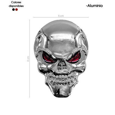 EMBLEMA METALICO CALAVERA CROMADA  8228-2